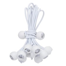 10Pcs Ball Bungee Cords 6" Heavy Duty Bungee Cord Balls for Tent Holding, White