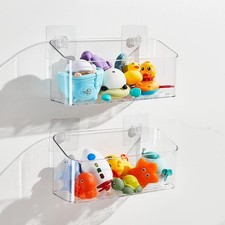 Bath Toy Storage Holder for Bathtub Clear Bath Toy Organizer Large Capacity