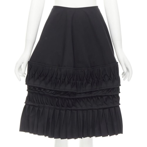 Junya Watanabe, JUNYA WATANABE 1999 Runway Vintage black 3D origami pleated wrap skirt