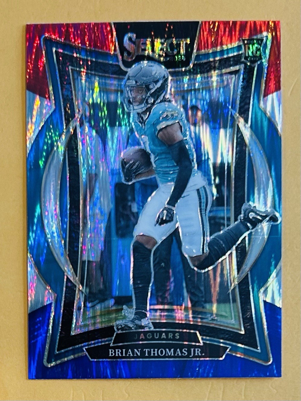 2024 Panini Select Brian Thomas Jr. Red & Blue Shock Prizm #91 Rookie