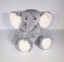 Lambs  Ivy Gray Elephant Ribbed Ears Feet Soft Plush Stuffed Animal Toy 12" EUC