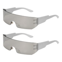 2 Stk Sonnenbrille FüR Damen Herren, Pc Future Style, Silber