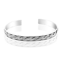 Cavill 925 Silberarmreif Geflochten Verstellbar Unisex Armband Poliert