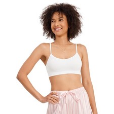 Jockey Women's Bra Seamfree Modern Micro Stretch Cami Strap Small, White