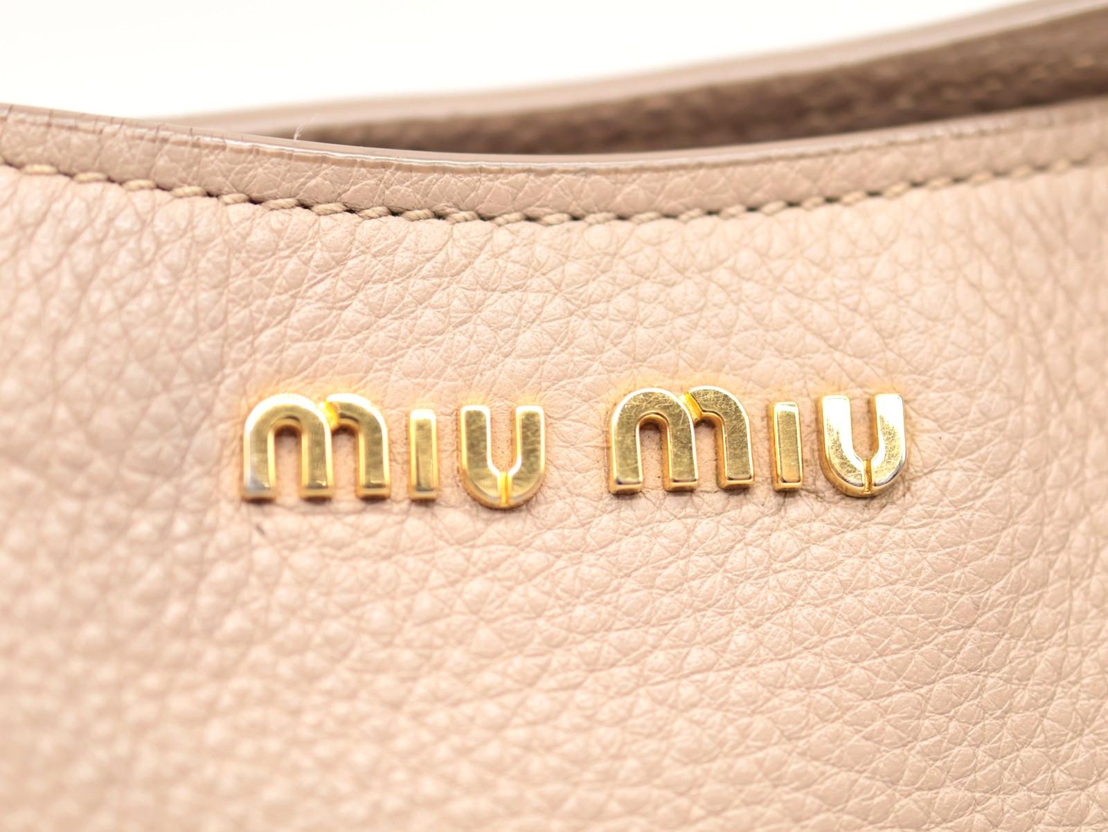 MIUMIU Hand Bag Leather Beige Authentic — image 3