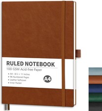 RETTACY Lined Journal Notebook, 96 Numbered Pages, A4 Large Size 8.5'' x 11'' ,