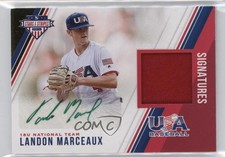 2018 USA Baseball Stars & Stripes Green Ink 23/25 Landon Marceaux #38 Auto 0v0