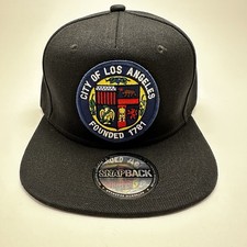 City Of Los Angeles Hat Black Snap Back With Navy blue City Seal