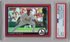 Albert Pujols PSA 9 #'d 2/5 Color Match 🔥 2010 Bowman Chrome Red Refractor #142