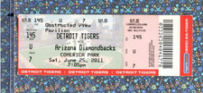 Justin Verlander 14K Shutout Tigers D'backs Ticket Stub 6-25-2011 Alex Avila HR