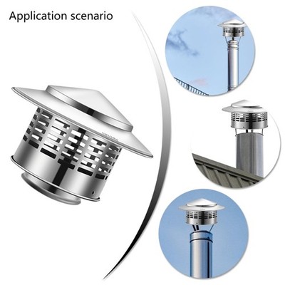 Stainless Steel Round Chimney Caps with Screen Cones Top Roof Caps for Vent