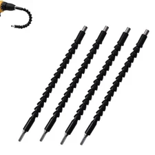 4pc Flexible Drill Bit Extension Set Hex Shaft Screwdriver Tool Kit Black
