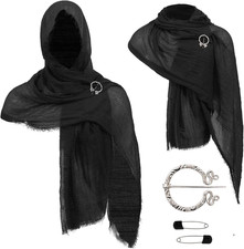 Post Apocalyptic Hooded Shawl Scarf Medieval Renaissance Cowl Cloak Cape Viking