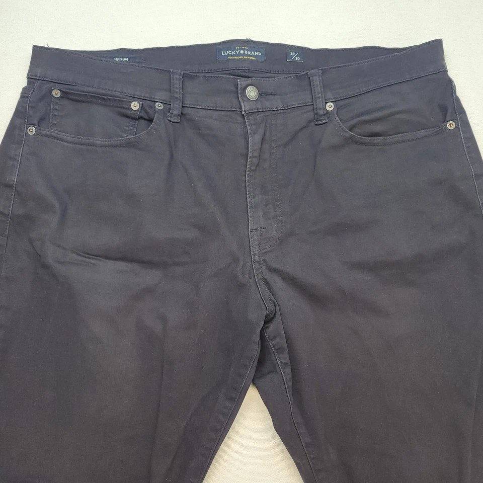Pantalones Lucky Brand Para Hombre 38x30 Azul 121 Delgados Rectos Chinos de tiro medio elásticos Foto 2 de 4