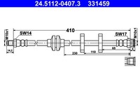 Vorderachse ATE 24.5112-0407.3 Bremsschlauch FüR ,Chrysler,Fiat,Lancia
