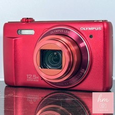 Excellent OLYMPUS STYLUS VR 370 Red 16 Megapixels Digital Camera Working Tested