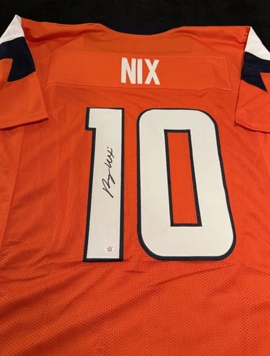 Bo Nix Denver Broncos Signed Football Jersey COA