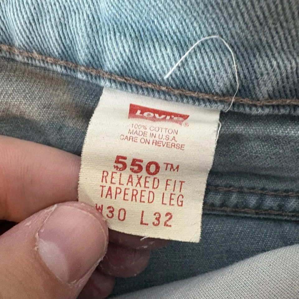 Levi’s 550 Jeans Mens 30x32 (Fits 30x30) Orange Tab USA Vintage 1990 - Image 3 of 4