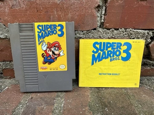 Vintage Original NES Super Mario Bros 3 Game And Manual TESTED