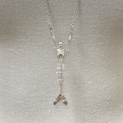 Vivienne Westwood Skull Skeleton Necklace Ariel 76cm Silver w