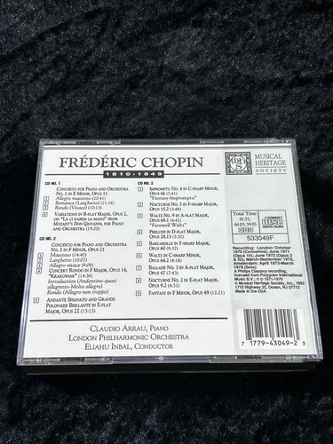 Chopin: Piano Concertos Nos. 1 & 2 - Claudio Arrau - Tested 3 CD's - Picture 2 of 5