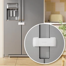 EUDEMON Updated French Fridge Lock Door Refrigerator/Freezer White 
