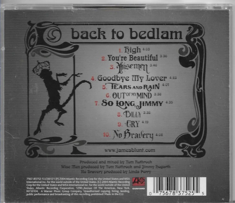 Back to Bedlam von James Blunt - CD - 2004 - Bild 2 von 2