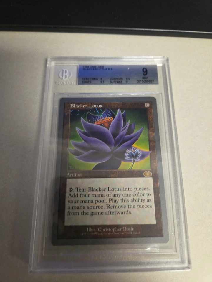 BLACKER LOTUS MTG Unglued BGS 9 MINT RARE Artifact 1998 Christopher Rush Art - Image 2 of 4