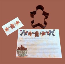 Gingerbread recipe cards and cookie cutter gift set made in the USA