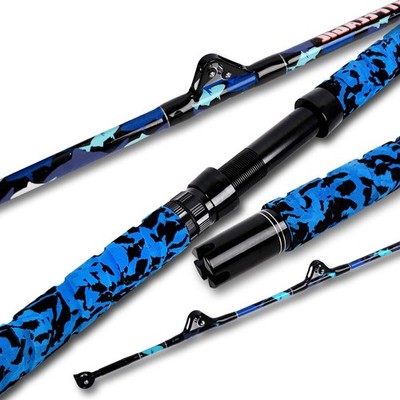 Fiblink Saltwater Fishing Rod 1Piece/2Piece Offshore Trolling Rod Big Game De...