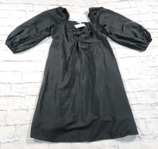 LOFT WOMENS SIZE M Black Knotted Long Sleeve Swing Dress