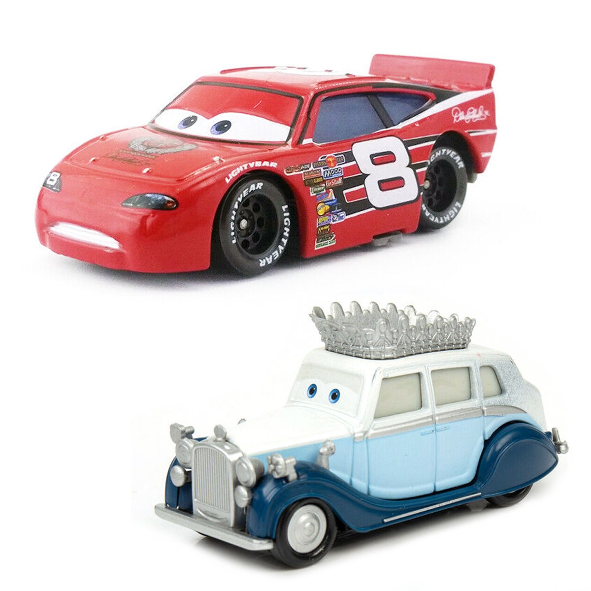 2-Cars Disney Pixar Cars No.8 Dale Earnhard Jr Racer+ The Queen