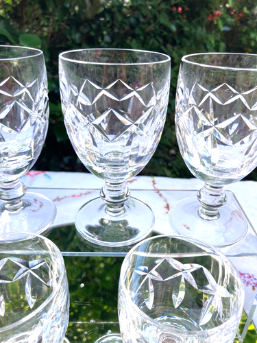 Set 5 vintage Waterford Crystal KERRY Wine Glasses - Ex Cond - - Picture 2 of 9