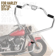 Chrome Mustache Highway Engine Guard Crash Bar For 2018-2024 Harley Softail New