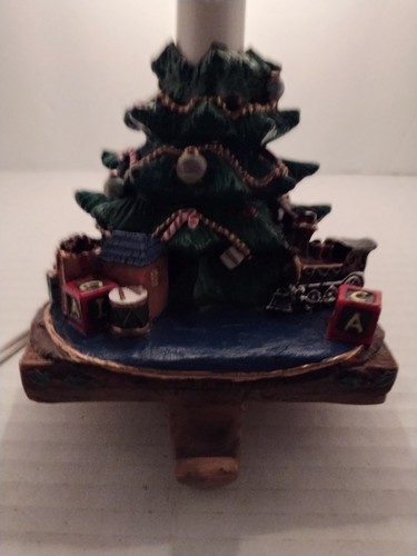Vintage Cast Iron Christmas Tree Stocking Holder Mantle Hook With Light Rare - Picture 5 of 19