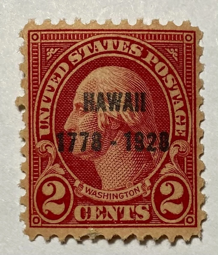 Estampilla roja vintage de 2 centavos de George Washington Hawaii de 1928 1778-1928 MNH. Foto 4 de 4