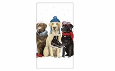 Winter Retriever Trio Dog Flour Sack Dish Tea Towel Mary Lake Thompson