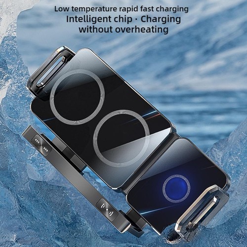 Folding Screen Car Phone Holder Wireless Dual-coil Charging' Fast Q5S4 - Zdjęcie 12 z 16
