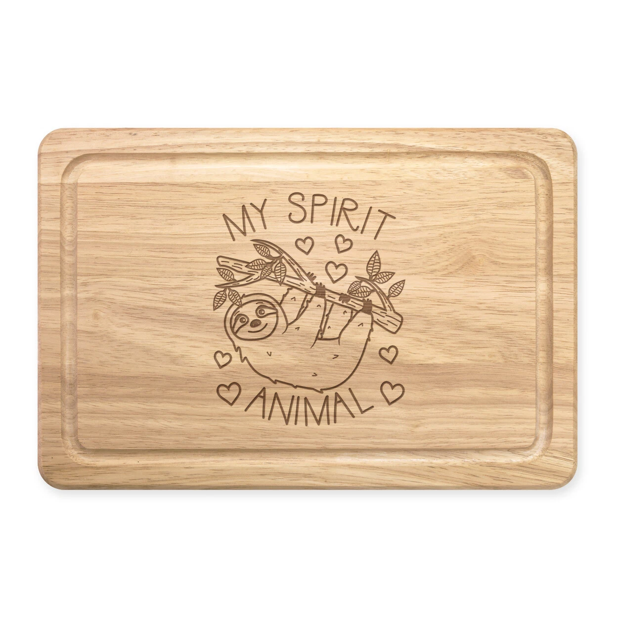 My Spirit Animal Sloth Rectangular Wooden Chopping Board Funny Joke Animal Lazy