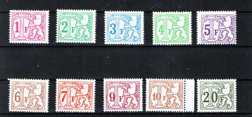 Briefmarken Steuer Belgien Nr. TX 66/72 und TX 76, 81, 82 in postfrisch xx