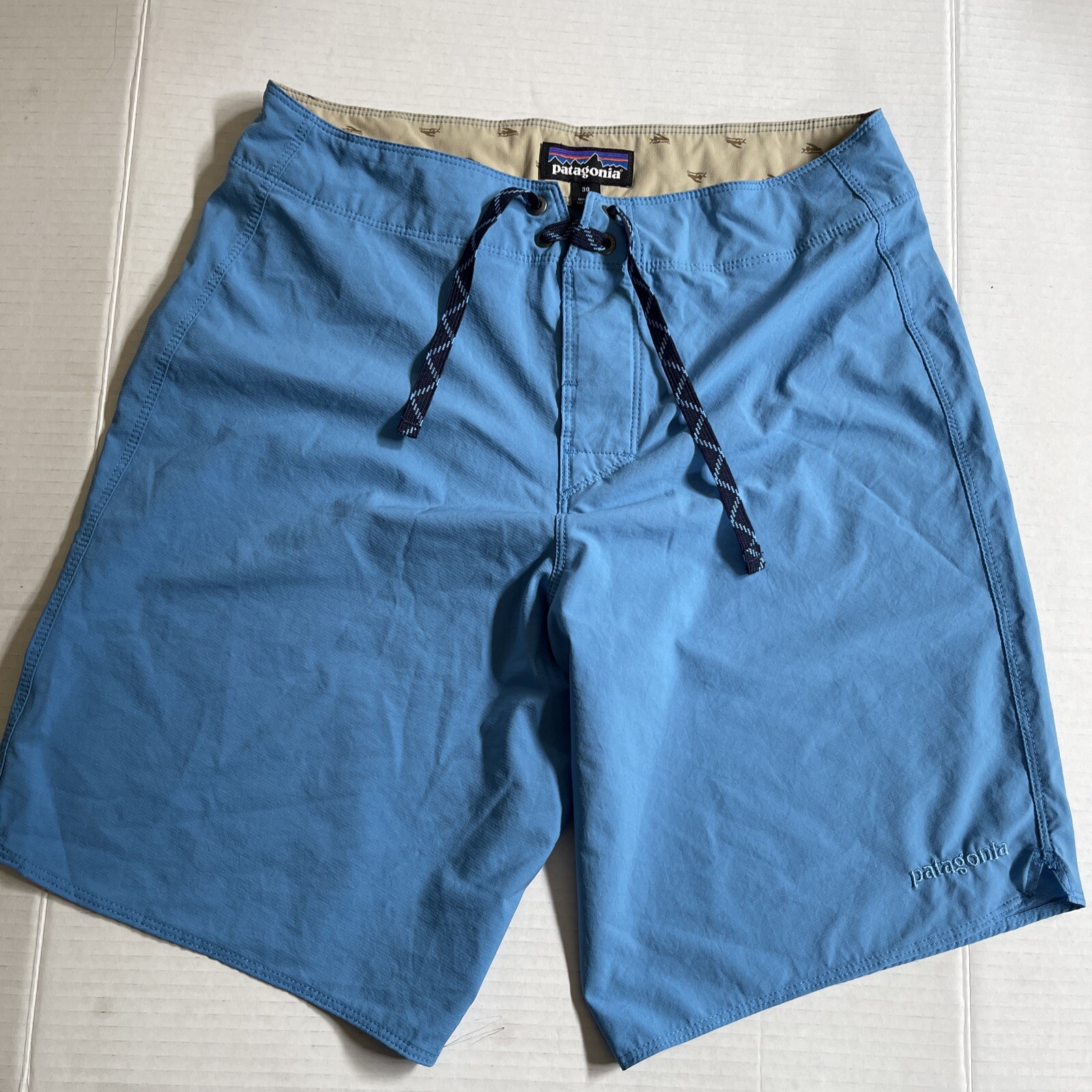 Patagonia Mens Baby BlueNylon Board Swim Hike Shorts … Gem
