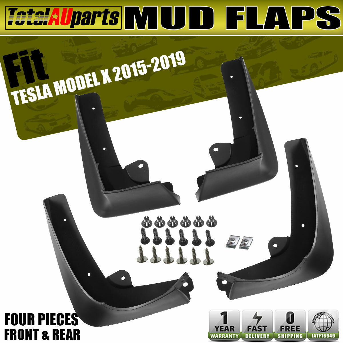 4x Upgrade Mud Flaps Splash Guard Mudflaps Mudguard for Tesla Model X 2016-2019