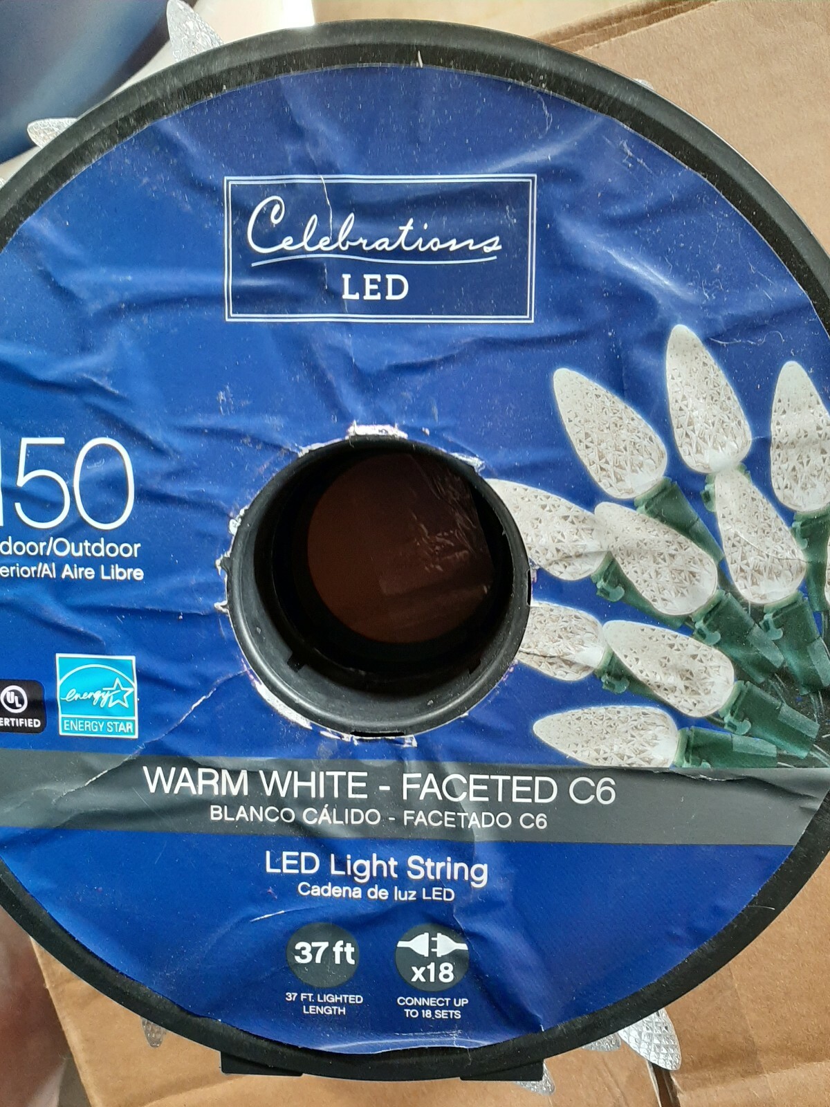 150 Led Warm White Faceted C6 Light Set eBay