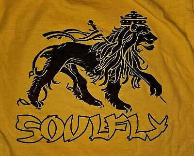 Superfly サイン入りTシャツ Vgt. Soulfly Band Lion of Judah Concert Tour T-Shirt Men's