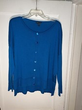 Eileen Fisher Merino Wool Cardigan Sweater Crystal Blue. Size S. d311