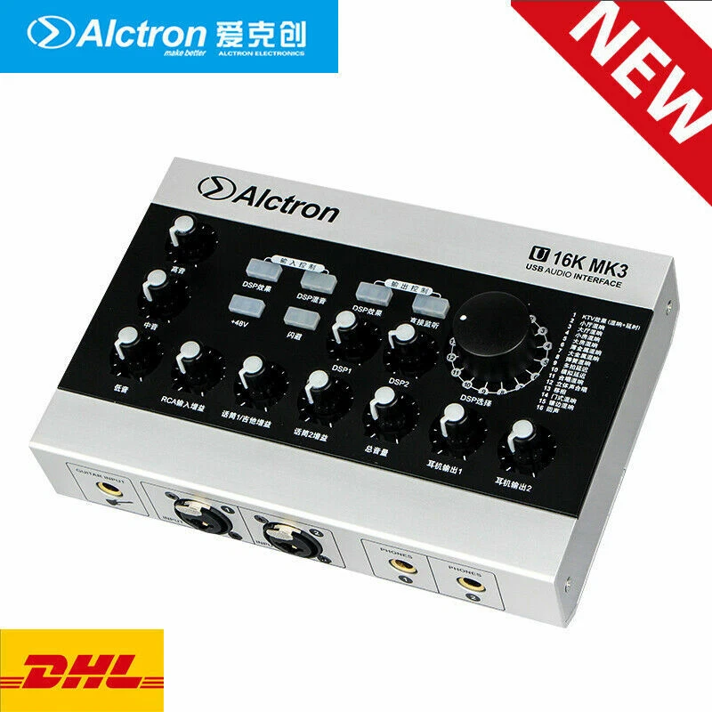 Alctron U16K MK3 Pro Microphone External Sound Card USB Audio Interface Stream - Image 2 of 4
