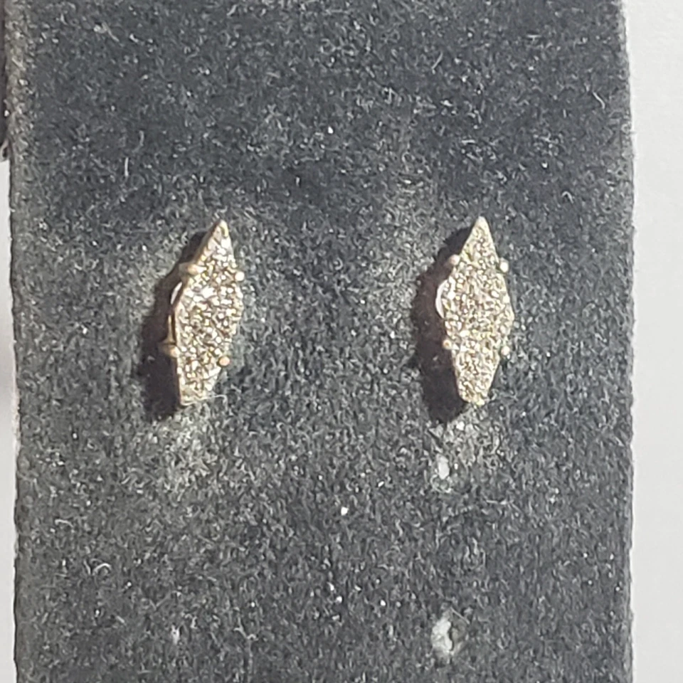 Pendientes de Cuarzo Druzy Tono Plata Retro Mediados de Siglo Modernista Boho Pierced 0.5" Foto 2 de 4