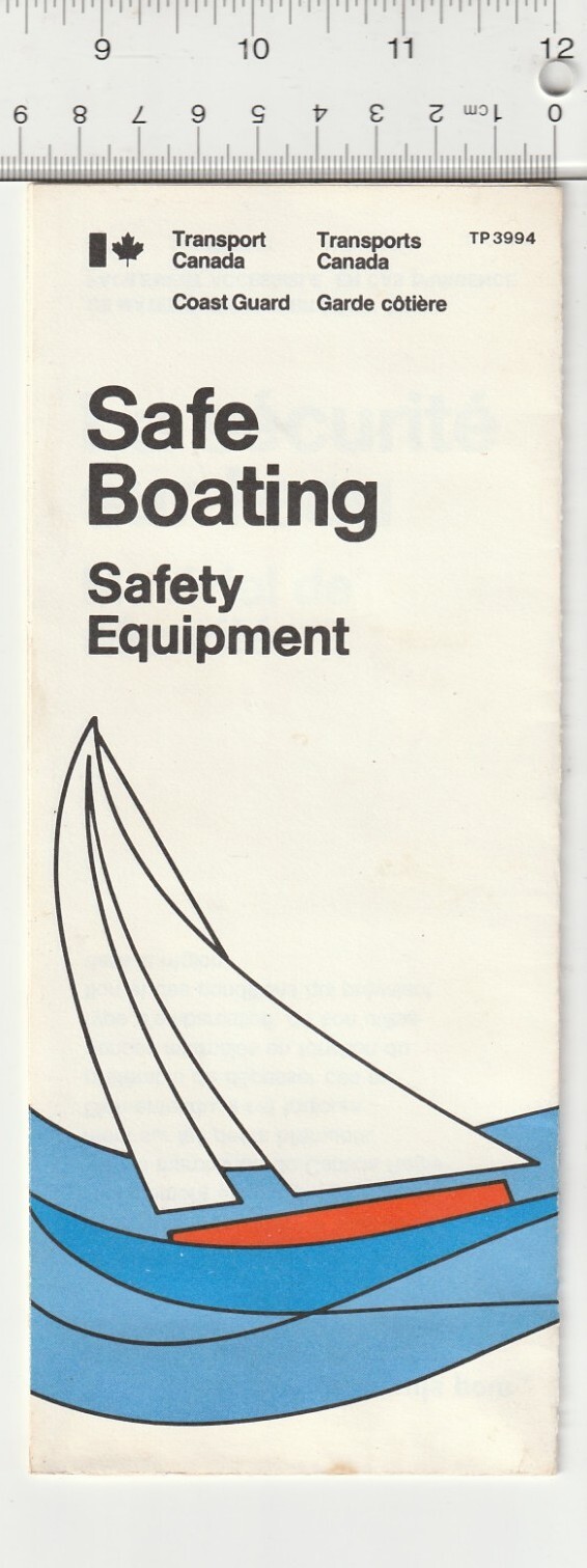 Transport Canada Coast Guard Safe Boating Safety Equipment Pamphlet