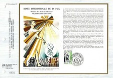 2415++FEUILLET CEF 1er JOUR 1986     ANNEE  INTERNATIONALE DE LA PAIX 