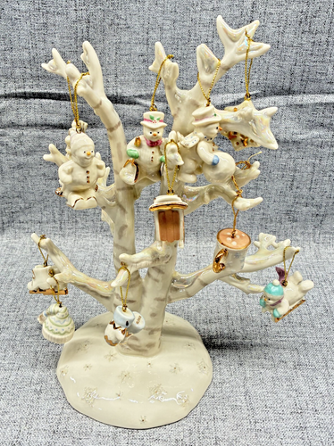 Lenox Snow Pals Baum 11 Ornamente Porzellan Winter Weihnachten Birke OVP